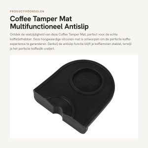 Dailygoods- Koffiestampermat Antislip - Siliconen Mat - Slijtvast - 12,5 x 14 cm - Koffie Stamperhouder - Compact en Lichtgewicht - Koffiemat