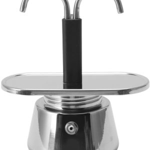 Dailygoods- Moka Pot Mini-espressomachine - Koffiezetapparaat van roestvrij staal - 2 kopjes - 2,8 oz - Italiaans design - Snel en elegant koffiezetten