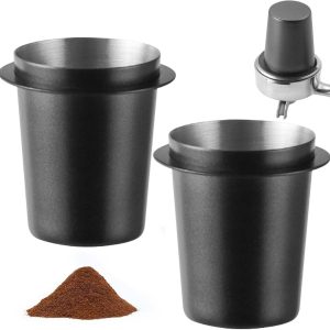 Doseerbeker, 2 stuks, 58 mm, koffiehandvat, doseerbeker, koffiezeefhouder, doseerbeker, roestvrijstalen koffiepoeder, ontvangstbeker, poedertoevoeronderdeel geschikt voor 58 mm espressomachine