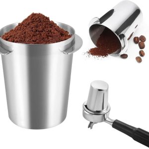 Doseerbeker RVS, 58mm Koffiepoeder Doseerbeker | Koffiedoseerbeker Poedertoevoerdeel, Koffiemolen Doseerbeker, Koffiedoseerbeker voor Espressomachine, Zilver