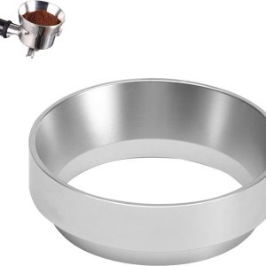 Doseerring, 51 mm, magnetisch, doseertrechter voor espressomachine, barista-accessoires om verspilling van gemalen koffie te voorkomen, licht en duurzaam, zilverkleurig