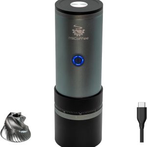 Draagbare Elektrische Koffiemolen USB-C Oplaadbaar met RVS Conische Bramen