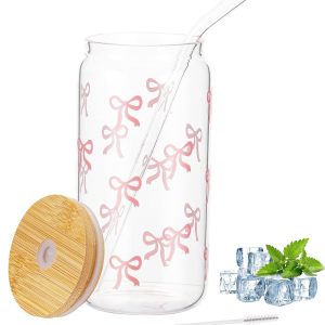 Drinkglas met deksel 500ml - Elegant glas met rietje - Transparant ontwerp - Ideaal voor ijskoffie - ShopVlot