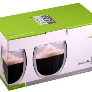 Dubbelwandige latte-macchiatoglazen set van 2 - thermoglazen voor cappuccino - handgemaakt glas voor thee en ijskoffie - 400 ml - dubbelwandige theeglazen