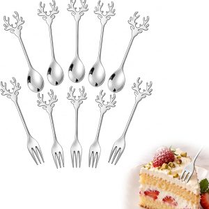 Eland, rendier bestek voor dessert, 10 stuks