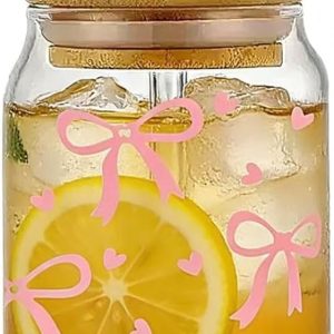 Elegante glazen tumbler met deksel en rietje, perfect voor ijskoffie, smoothies en cocktails - 16 oz esthetisch ontwerp