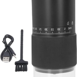 Elektrische Koffiemolen - Bonenmaler Draagbaar - Verse Koffie Maken - Keramische Conische Braam - 200 ml Capaciteit - Zwart