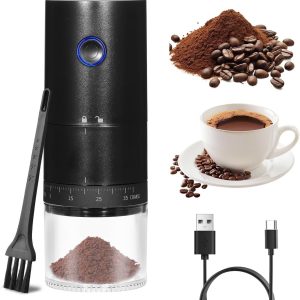 Elektrische Koffiemolen met 38 Instellingen voor Grove Maalgraden, Oplaadbare Molen voor Koffiebonen, Granen en Specerijen met Keramische Kern