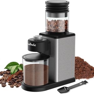 Elektrische Koffiemolen met Kegel, 25 Instellingen, Voor 2-12 Kopjes, Anti-statisch, Stil, Roestvrij Staal