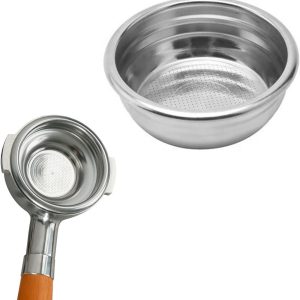 Espresso Koffiefilter Mand 58mm voor 2 Kopjes, RVS Koffiefilters en Accessoires voor Espressomachines