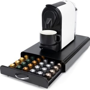 Espresso capsulehouder met lade - Opberbox voor Nespresso cups - Geschikt voor 60 koffiecups - Praktisch en stijlvol design