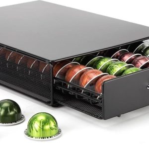 Espresso capsulehouder met lades - Opbergbox voor Nespresso Vertuo cups - Geschikt voor 40 koffiecups - Zwart