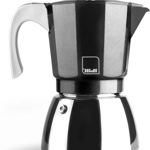 Espressomachine - Moka pot - Koffie Zetten - Geschikt voor inductie - 3 kopjes - Zwart