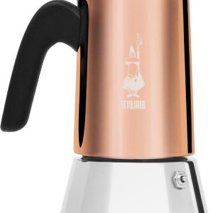 Espressomachine voor 4 kopjes - Greep tegen verbranding - Geschikt voor inductie - Roestvrij staal - Brons - 170 ml