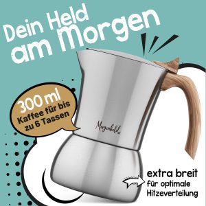 Espressomaker Flow 6 kopjes 300 ml, inductie mokkakan