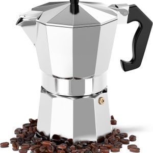 Espressomaker Percolator 300 ml - 6 Kopjes - Aluminium - Klassieke Italiaanse Koffiezetter - Geschikt voor Gas, Elektrisch en Keramisch - Zilver