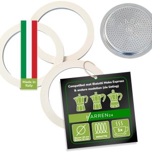 Filter voor espressomachine 51 mm - 3 afdichtingen - compatibel met Bialetti - perfect voor 1 kopje - Vemera