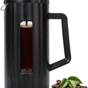 French Press koffiezetapparaat 1 l, espressomachine, kan cold brew en warme dranken, PP roestvrij staal 304 borosilicaatglas, dubbelwandig geïsoleerd, voor thuis, kantoor, buiten en bij een