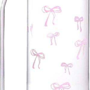 Glazen Beker - Drinkpot Strik - IJskoffie Thee Drinken - Morsbestendig Ontwerp - 500ml - Transparant
