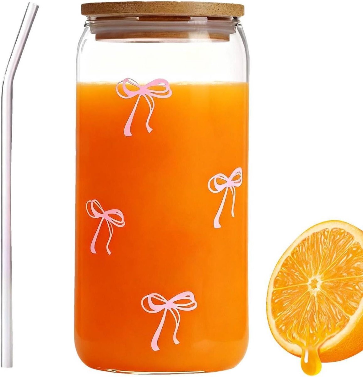 Glazen Beker met Rietje - Drinkglas IJskoffie - Hydrateren Onderweg - Lekvrij Ontwerp - 500 ml - Transparant