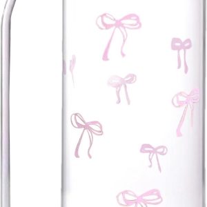 Glazen Beker met Rietje - Theemok IJskoffie - Drinken Thuis - Morsbestendig Ontwerp - 500 ml - Enkele Attribuut