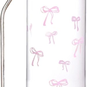 Glazen Bekers - IJskoffie Mokken - Hydratatie Thuis - Strik Decoratie - 500 ml - Helder