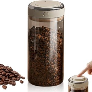 Glazen Koffie Pot - Voorraadbus Vershouder - Bewaren van Aroma - Met Datum Display - 1700 ml - Transparant