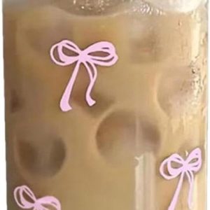 Glazen Koffiebekers - Mok met deksel - IJskoffie Drinken - Loodvrij Design - 500ml - Enkel kenmerk