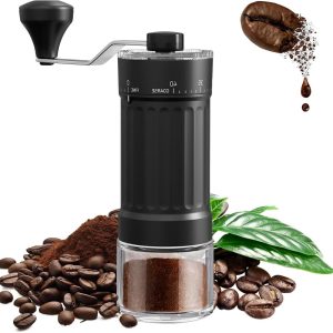Handkoffiemolen - Koffiemolen - Verse Koffie - Externe Maalgraad - 50 Gram - Zilver