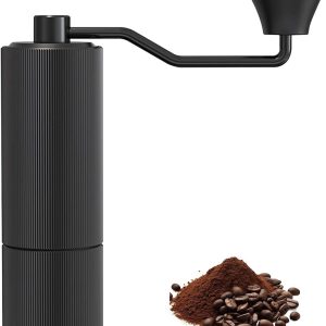 Handmatige Koffiemolen, Draagbare Koffiemolen met 30 Instelbare Maalstanden & Roestvrijstalen Maalschijven voor Thuis, Kantoor en Camping