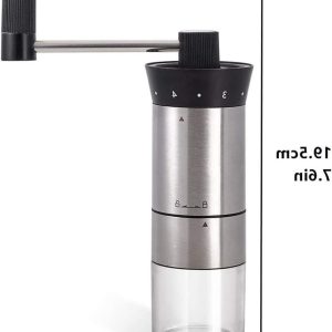 Handmatige Koffiemolen - Koffiebonenmaler Reizen - Verse Koffie Zetten - Keramische Slijpkern - 600 gram - Zilver