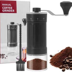 Handmatige Koffiemolen, Koffiebonenmolen, 40 Verstelbare Instellingen met Borstel voor Thuis, Reizen, Kamperen