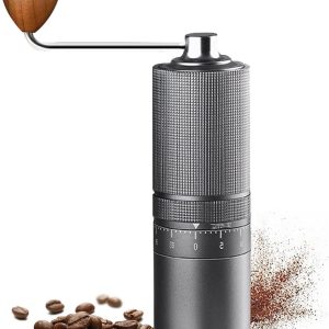 Handmatige Koffiemolen - Koffiebonenmolen Maling - Verse Koffie Zetten - 150 Maalstanden - 20-23g - Zilver
