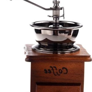 Handmatige Koffiemolen - Metalen Kruidenmolen - Verse Koffie Malen - Vintage Stijl Ontwerp - 20 cm Hoog - Houtkleur