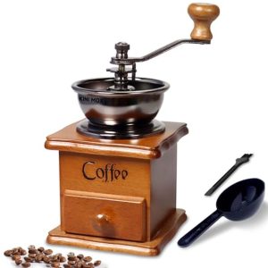 Handmatige Koffiemolen - Mini Molen - Verse Koffie - Compact Ontwerp - 17 cm Hoog - Bruin