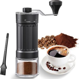 Handmatige koffiemolen, handkoffiemolen met 30 g capaciteit, 40 instelbare instellingen, kegelmolen met ergonomische handgreep voor espresso, pour over en meer