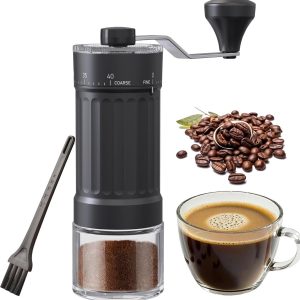 Handmatige koffiemolen met eigentijdse conische frees van zeer nauwkeurig keramiek, 40 instelbare buitengraden, afneembare handgreep, voor aeropress, pour over, French Press, Moka Pots enz.