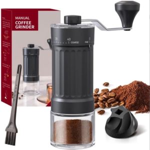 Handmatige koffiemolen, mini-koffiemolen, handmatig met 40 instelbare standen, uitgerust met zeer nauwkeurige keramische slijpkop, voor reizen, camping, kantoor, espresso, pour