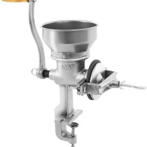 Handmolen Graan - Koffiemolen Noten - Zelf Meel Malen - Gietijzer Robuust - 28.5 cm Hoog - Zilverkleurig