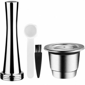 Hervulbare koffiecups voor je koffiezetapparaat - Nespresso Capsule - RVS - 1 cups + stamper