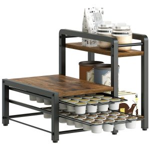 House of Balance Koffiecups Kastje - Koffiecups Houder met 2 lades - Ladenkastje voor Koffiecups - Koffie Meubel - Capsulehouder Koffiemachine