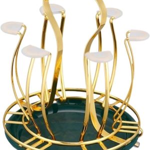 Houten Bekerhouder Boom - Koffiecup standaard - Keuken Organiseren - Stijlvol Design - 20x21 cm - Groen