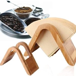 Houten Koffiefilter Houder voor Filterpapier - Opbergrek en Display voor Espressomachine en Koffieaccessoires