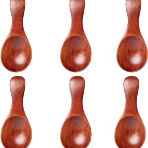 Houten lepels, mini houten theelepels, koffielepels, ijslepels, zoutlepels, honing, koffie, thee, suiker, zout, jam, mosterd, specerijen, houten lepels voor keuken, kruidenolie, ijs, melkpoeder