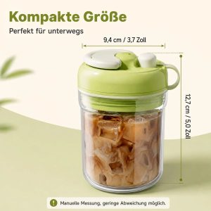IJskoffiebeker van 380 ml Geschikt voor deksel en rietje, herbruikbaar, Geschikt voor het maken van ijsblokjes, ijskoffie, cold brew, thee en andere koude dranken.