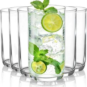 Ijskoffie glazen - Transparant - Set van 6 - 400 ml PET Plastic Highball Glazen - Voor Thuis en Feest