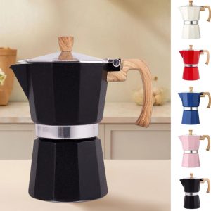 Italiaanse koffiemaker: Gemakkelijk schoon te maken koffiemaker Geschikt voor op het fornuis-300ml