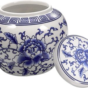 Keramische Theepot - Voorraadpot Bewaarbus - Thee Bewaren - Luchtdicht Sluitend - 9.5 x 9 x 9 cm - Wit