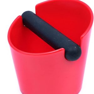 Klopbak voor koffiedik - Met uitneembare klopstang en antislipbodem - Voor espressomachine en koffiemolen - ABS kunststof - Rood