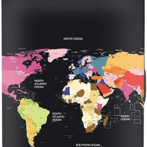 Kofferdeksel Dikker Bagage Cover Voor Kofferkast van Toepassing op 18 ''-32 '' Koffer, Koffer Beschermende Suitcase Luggage Cover (Black Map, L)